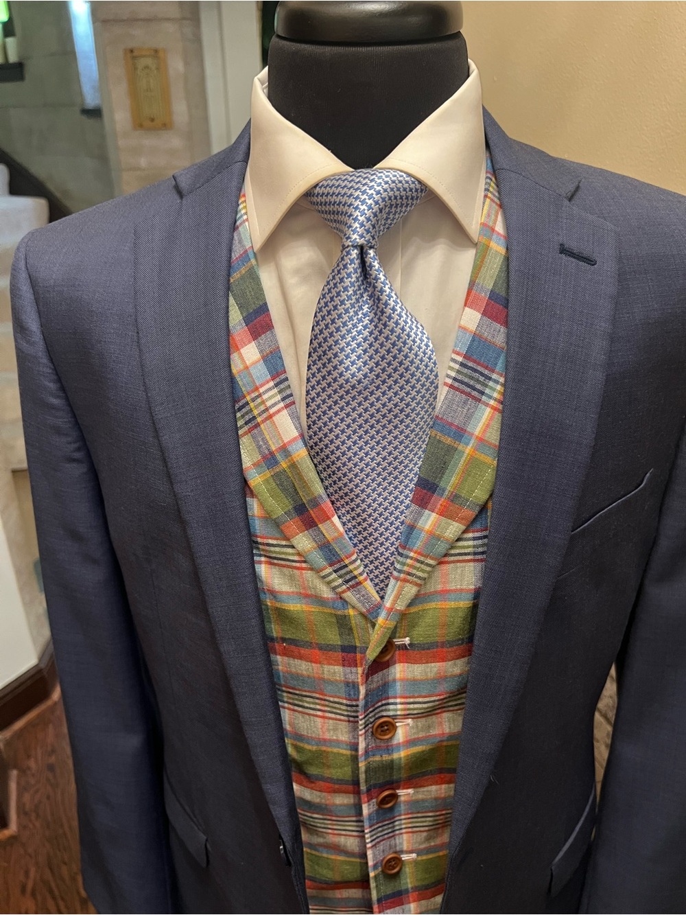 Calvin Klein Sport Coat Blazer Jacket 2 Button Side Vents Blue Men 40L